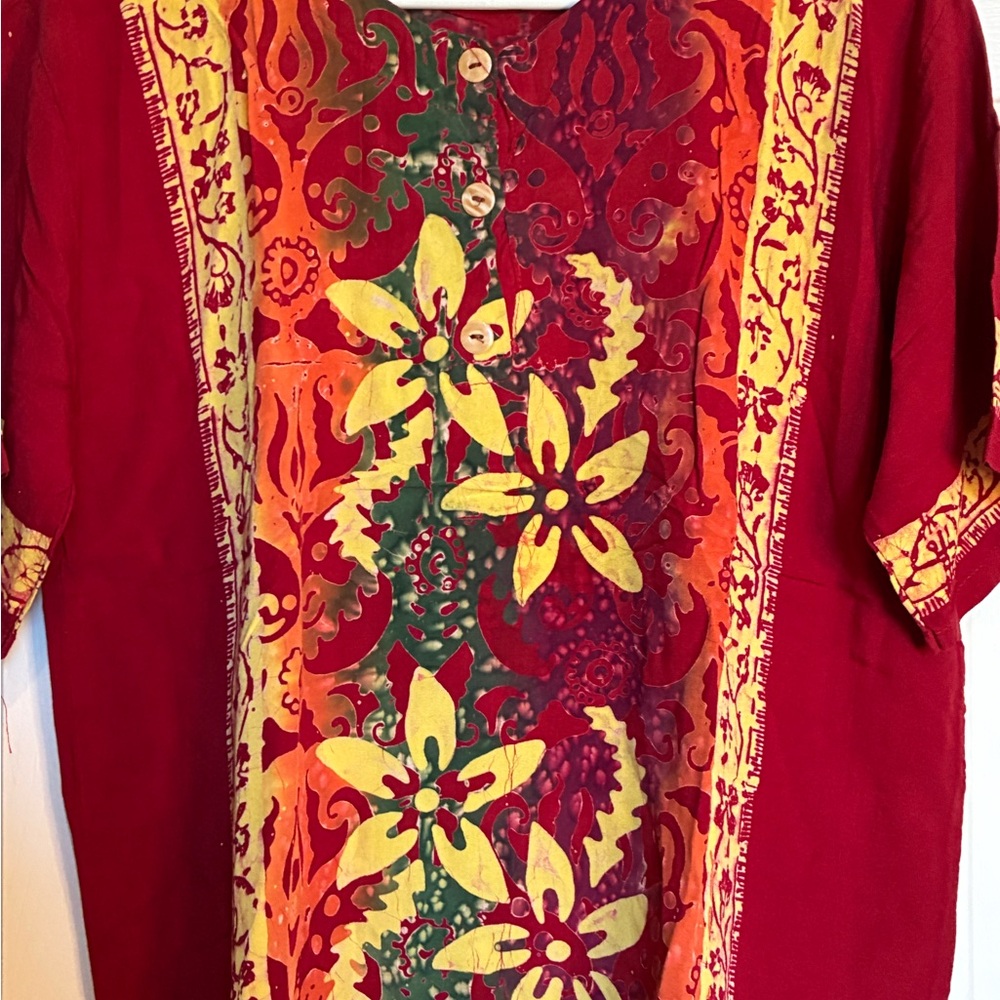 Artisan Ny Red and Yellow Floral Blouse - Picture 2 of 7